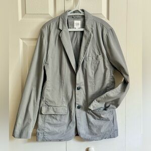 Gap Go Twill Blazer Men’s M Tapestry Gray 2 Button Unstructured Cotton‎